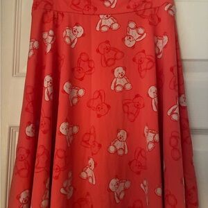 LuLaRoe Red Teddy Bear Azure Girls size 10. Like New